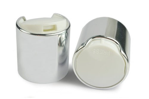 24/410 Silver And White Disc Top Cap Pack Of 100 Units