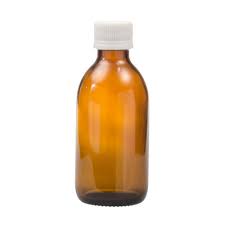 200ml Amber Generic Glass Bottle With White Screw Cap Box Of 70