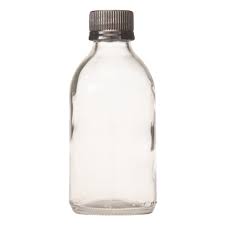 200ml Clear Generic Glass Bottle With White Screw Cap Box Of 70
