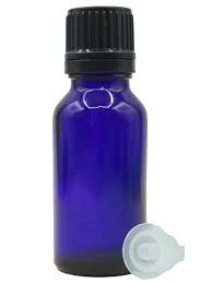 10ml Blue Glass Dropper Bottle With Black Slow Flow Screw Cap Box Of 192 Units