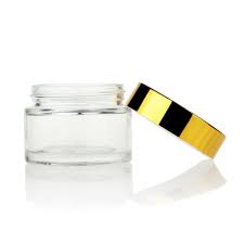 50g Clear Glass Jar With Gold Lid