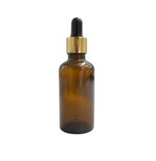 50ml Amber Glass Dropper Bottle With Gold Pipette