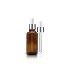 30ml Amber Glass Dropper Bottle With Silver Pipette