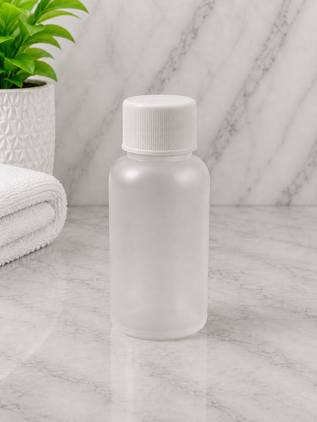 50ml Boston Natural Bottle With White Screw Cap