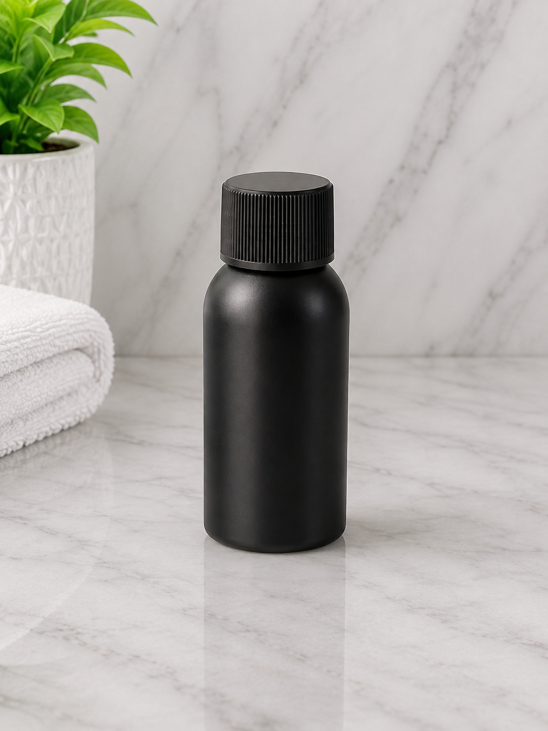 100ml Boston Black Bottle With Black Screw Cap