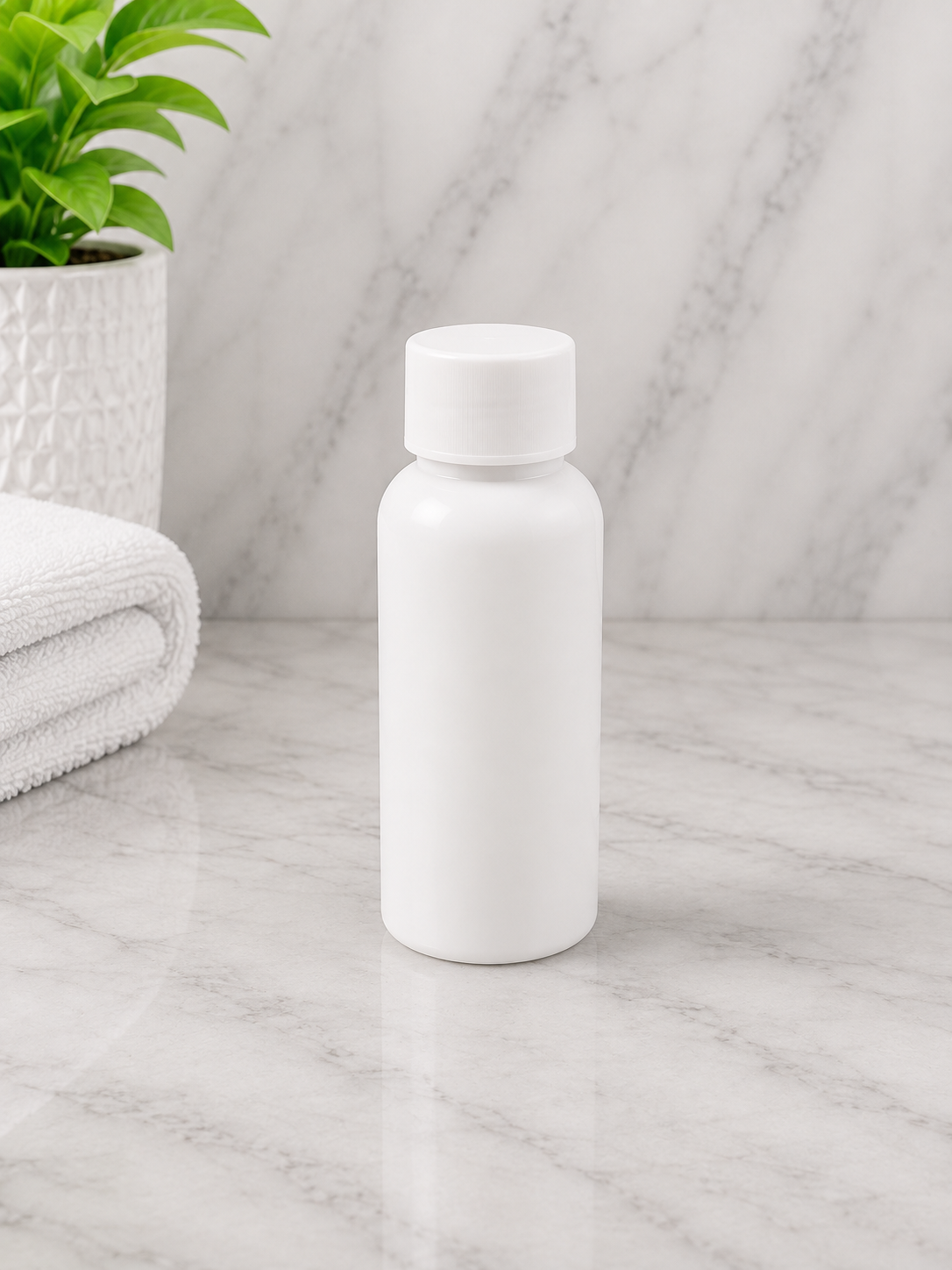 100ml Boston White Bottle With White Screw Cap Pack Of 50
