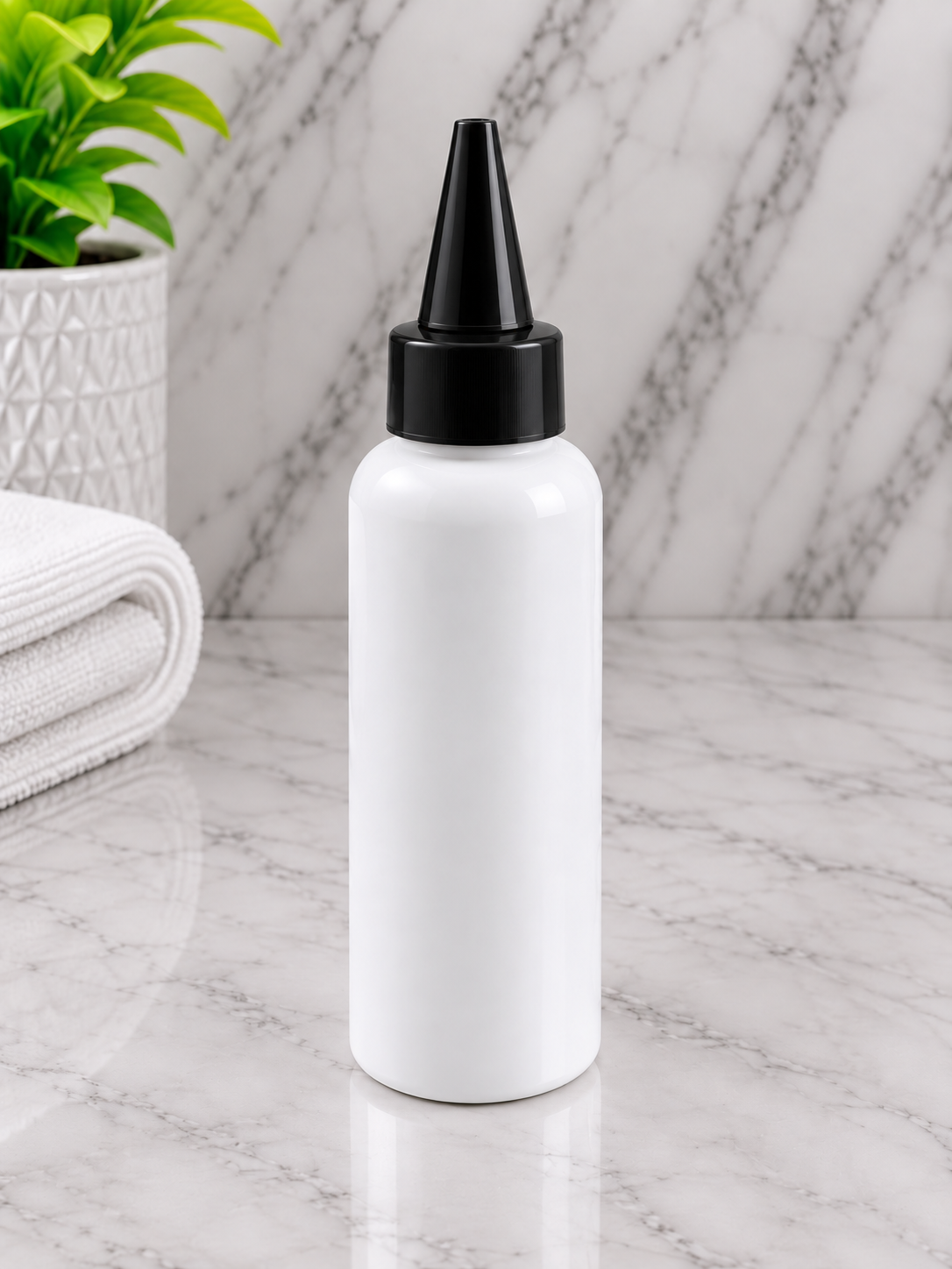100ml Boston White Bottle With Black Oil Spout Pack Of 100