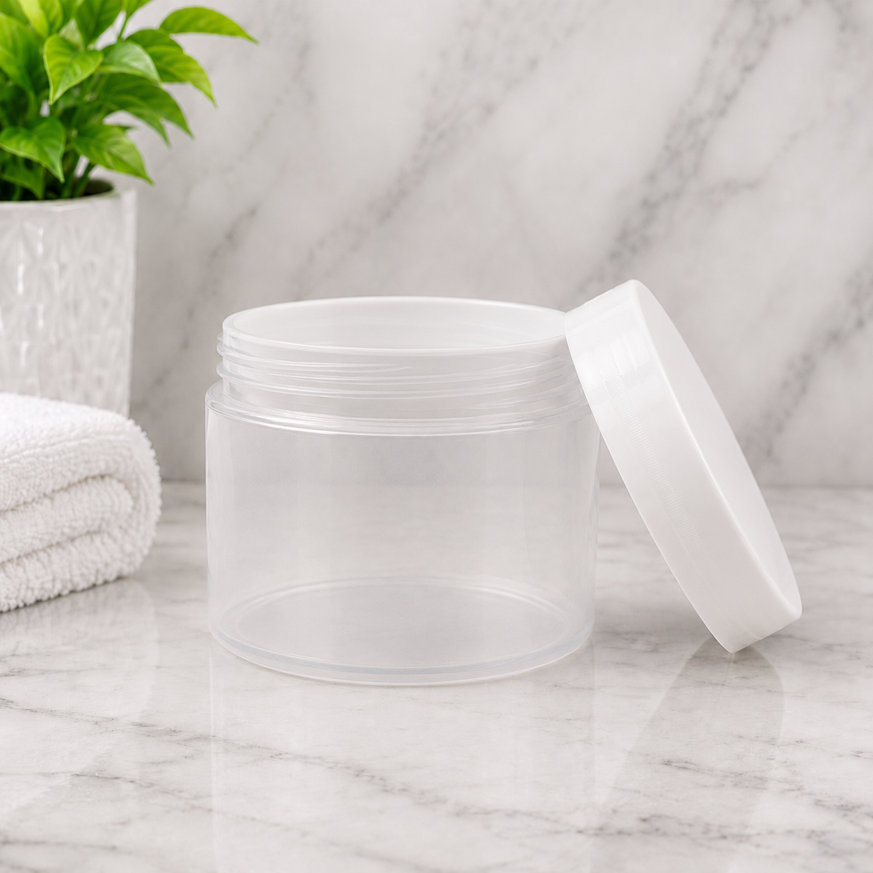 125g Natural Cosmo Jar White Lid Pack Of 10