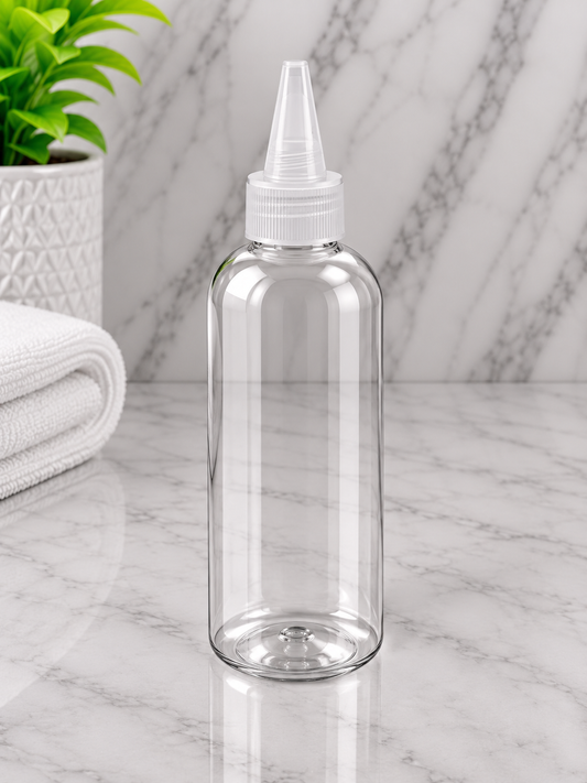 100ml Boston Pet Clear Bottle With Clear Oil Spout
