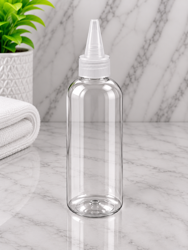250ml Boston Pet Clear Bottle With Clear Oil Spout