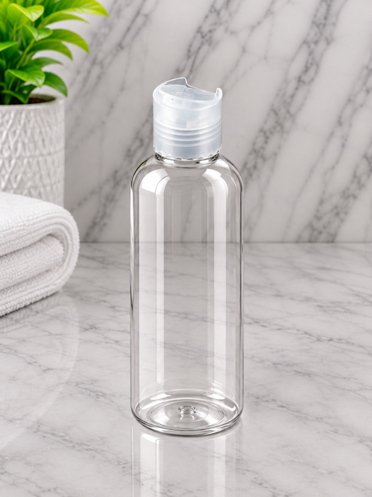 100ml Boston Pet Clear Bottle With Clear Disc Cap