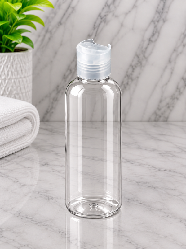 250ml Boston Pet Clear Bottle With Clear Disc Cap