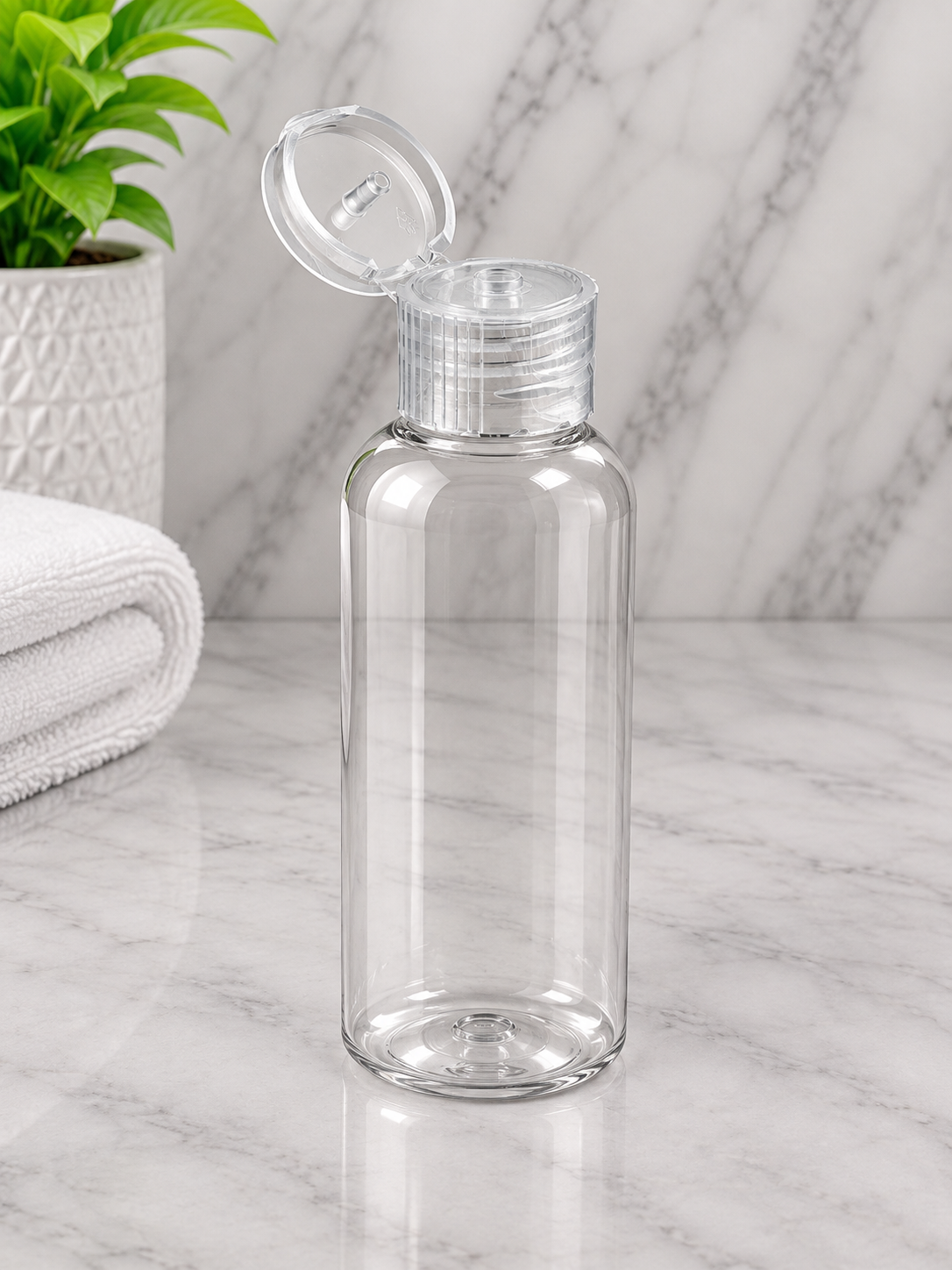 100ml Boston Pet Clear Bottle With Clear Flip Cap