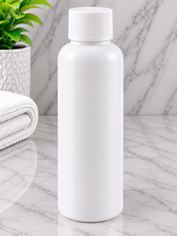 250ml Boston White Bottle With White Screw Cap