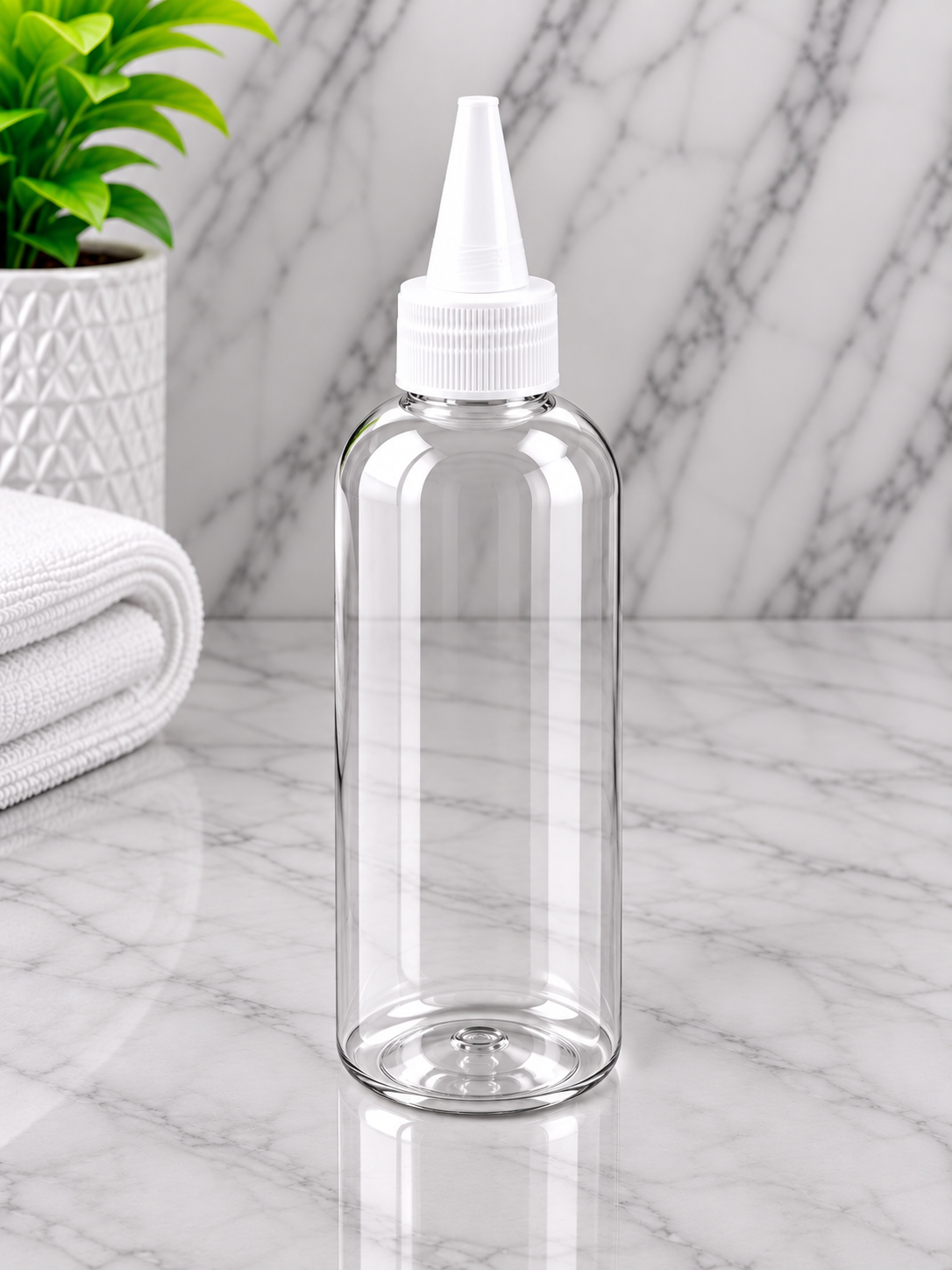 100ml Boston Pet Clear Bottle With White Oil Spout Pack Of 50