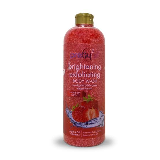 1Litre Pretty Be Brightening Exfoliating Body Wash Strawberry Extracts
