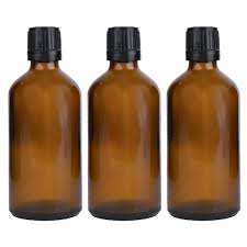 100ml Amber Glass Dropper Bottle With Black Slow Flow Cap Pack Of 25 Units