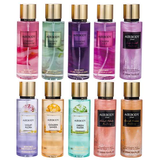 250ml Airbody Spray Body Mist Random Flavour Pack Of 12 Units