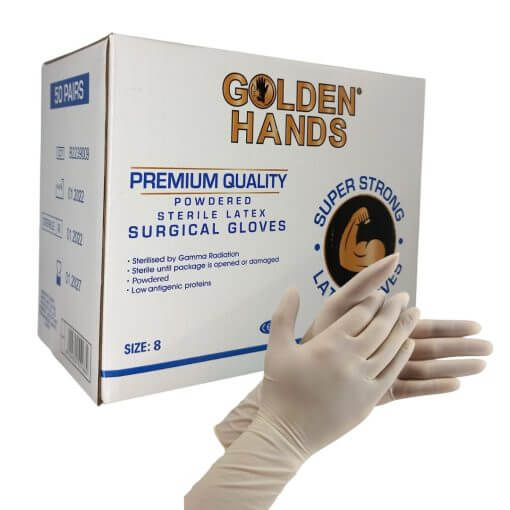 Powdered Sterile Latex Surgical Gloves Box Of 10p