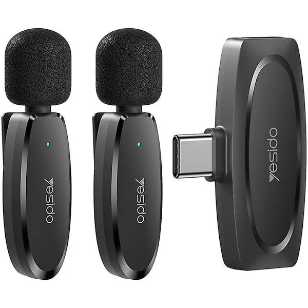 YESIDO KR13 Dual Wireless Lavalier Microphone with Type-C Receiver