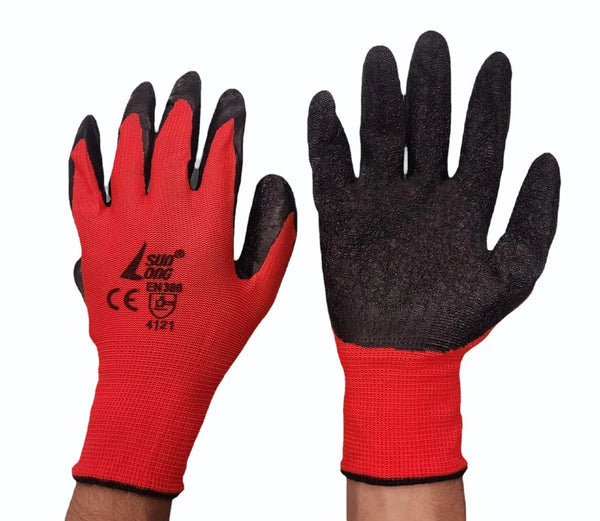 1 Pair Latex Coated Safety Gloves Size 10